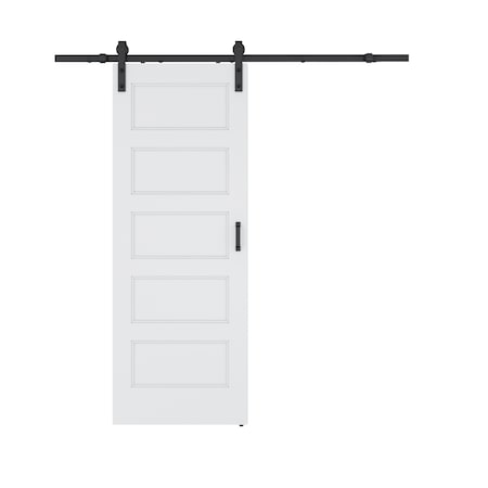Anzzi 5 Patio Wood 36 in.x84 in. Durable Construction and Easy Installation Barn Doors, Hardware Kit ID-AZBD08